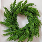 22" Real Touch Cypress Pine Wreath Christmas Wreath for Doors Walls Windows Porches Outdoor Indoor Christmas Decorations Xmas Decor