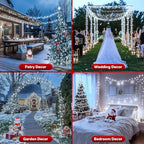 264FT 800 LED Christmas Lights with Timer, Twinkle Fairy Lights String with 8 Flashing Modes String Lights for Indoor Bedroom Outdoor Christmas Trees Garland Wreath Holiday Decorations, Cool White