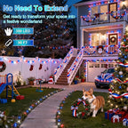 350LED Christmas Lights Indoor Outdoor, 90ft 12 Modes Red Blue and White LED String Lights with Timer Dimmable, Waterproof Tree Lights for Xmas Patio Yard Fence Bedroom Wedding Garden Decor
