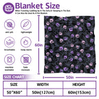 Halloween Goth Skull Throw Blanket 50x60 Inch Gothic Skeleton Blankets Soft Lightweight Cozy Plush Blanket for Halloween Decor Gifts