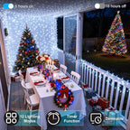 1500LED Christmas Lights Outdoor Use, 470ft 12 Modes Cool White LED String Lights with Timer Dimmable, Waterproof Christmas Lights for Tree Wedding Xmas Patio Fence Balcony Garden Decor Cool White
