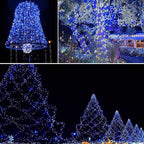 weillsnow Outdoor Christmas Decoration,66 FT 200 LED String Lights with Timer Memory Function,Plug in Waterproof Fairy Lights for Indoor Outdoor Home Room Garden Christmas Party Decor(Blue&White)