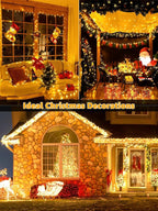 Christmas String Lights 600LED 98FT, Waterproof String Lights with Remote and Timer, 8 Modes Dimmable Christmas Lights for Indoor Outdoor Wedding Party Holiday Decorations (Warm White)
