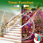 SAUIRS 100FT 960 LED Christmas Lights Outdoor Decorations with 180 Drops Timer 8Mode Curtaing String Lights Waterproof Plug in Fairy Lights for Indoor,Xmas,Party,Patio,Window,Trees Decor(Multicolor)