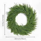 Christmas Wreaths for Front Door 30 Inch Norfolk Pine Wreath for All Seasons Artificial Green Wreath Holiday Decoration for Indoor Outdoor Home Decor
