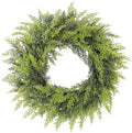 Real Touch Artificial Cedar Wreath 24" Fake Christmas Wreaths for Front Door Faux Pine Greenery Wreaths for Home,Window,Table,Mantle,Wall,Indoor,Outdoor Xmas Decorations