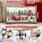 Chicplaid 4th of July Throw Pillow Cover Set 12 x 20 Inch Rectangle Seasonal Holiday Plaid Pillowcase with 12 Interchangeable Pillow Panels Patriotic Lumbar Cushion Cover for Home Decor(Classic)