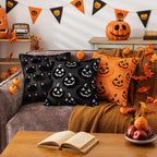 COSIBONO Halloween Black Cat Throw Pillow Covers 20x20 Inch Set of 2, Spooky Ghost Faux Fur Cushion Covers for Fall Decor, Soft Decorative Farmhouse Pillowcases for Sofa Bench Living Room (Pink)