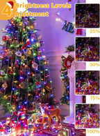 Christmas String Lights Indoor 1200LED 196FT, Waterproof Outdoor String Lights with Remote and Timer, 8 Modes Dimmable Christmas Lights for Indoor Outdoor Party Holiday Decorations (Multicolor)