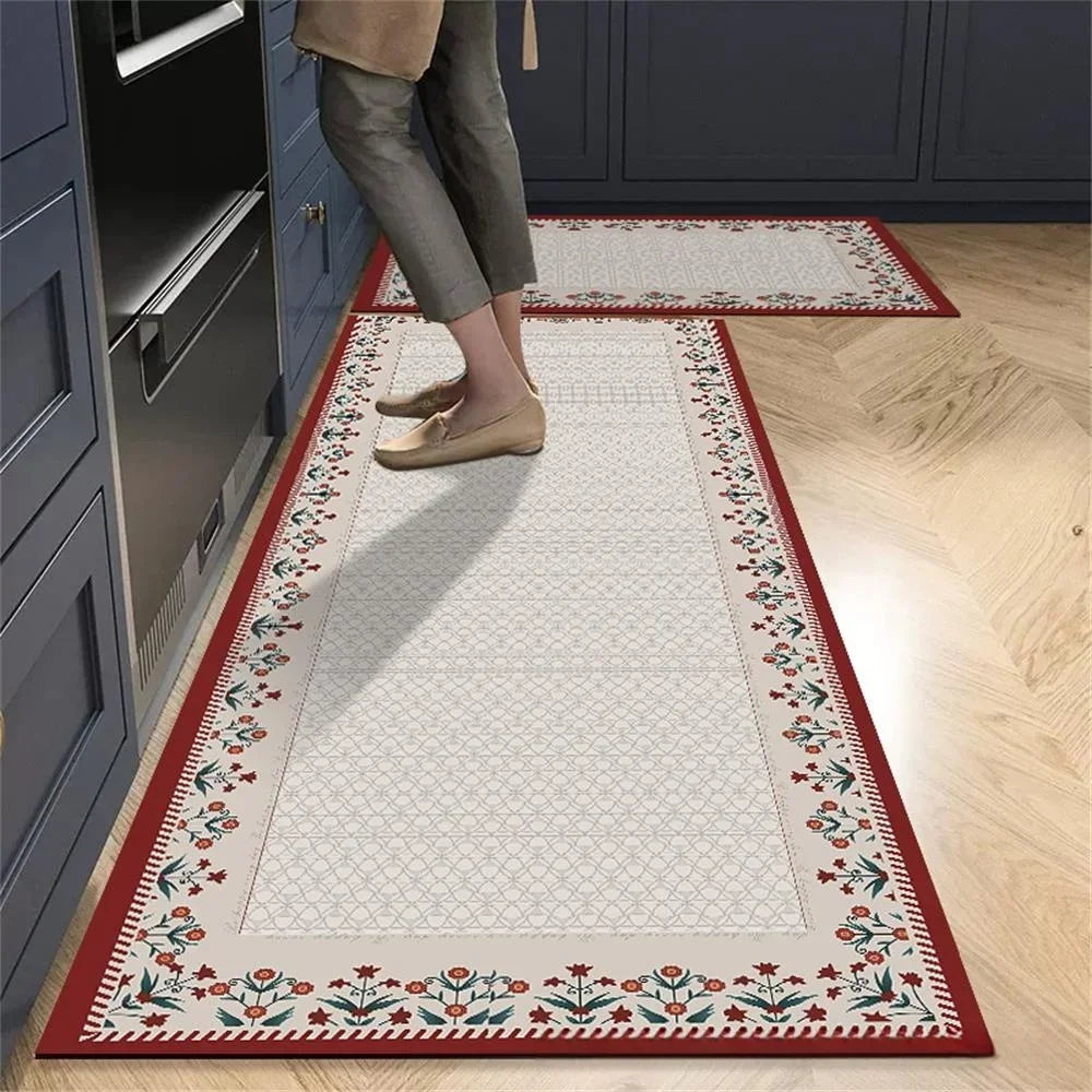 VIKAMA 1/2pcs Kitchen Floor Mat, Anti-Slip And Easy To Maintain, Home Decoration, Entrance Porch Carpet, Living Room Floor Mat