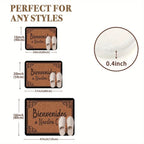 VIKAMA "Bienbenidos" Spanish Welcome Soft, Absorbent Door Mat. Entrance, Bathroom, Outdoor Courtyard Home Decor, Non-Slip Carpet