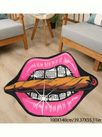 VIKAMA Creative Pink Lip Carpet Durable and Wear-Resistant Home Decor Bedside Rug Bedroom Entrance Doormat Home Decor Carpet