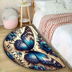 VIKAMA Butterfly Pattern Welcome Door Mat Semi-Circular Anti-Slip Entrance Mat Kitchen And Bedroom Carpet Home Decoration