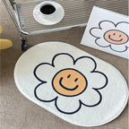 VIKAMA Floral Faux Cashmere Carpet, Living Room Entrance Foyer Door Mat, Bedroom Decoration, Home Bathroom Floor Mat