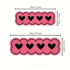 VIKAMA Pink Heart-Shaped Long Strip Floor Mat, Soft And Non-Slip Bedroom Bedside Carpet, Porch Path Carpet For Home Decoration