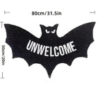 VIKAMA Halloween Shape Decorative Carpet Black Bat Doormat Gothic Entrance Mat Washable Stain-Resistant Carpet Outdoor Carpet