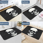 VIKAMA Halloween Horror Skull Carpet Door Mat Living Room Carpet Rug For Bedroom Black Floor Mat Anti-Fouling Dirt-Resistant