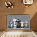 VIKAMA Gray Carpet Cute Kitten Doormat Welcome Mat Kitchen Rug Carpet For Live Room Rug For Bedroom Bedside Floor Mat Home Dec