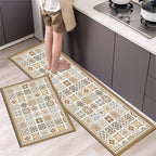 VIKAMA 1/2PCS Kitchen Oil-Resistant Floor Mat, Bathroom Absorbent Quick-Drying Carpet, Anti-Slip Doormat For Home Decoration