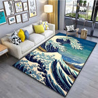 VIKAMA Japanese Japanese Style Ukiyo-e Entrance Hall Carpet Kanagawa Surf Balcony Kitchen Living Room Bedroom Floor Mat