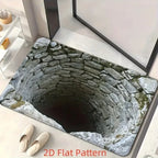 VIKAMA 2D Optical Illusion Endless Cave Design Doormat Rug For Bedroom Carpet For Live Room Floor Mat Welcome Mat Home Decor