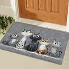 VIKAMA Gray Carpet Cute Kitten Doormat Welcome Mat Kitchen Rug Carpet For Live Room Rug For Bedroom Bedside Floor Mat Home Dec