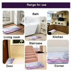 VIKAMA Crystal Velvet Floor Mat Stone Wood Grain Entryway Door Mat Entry Non-Slip Foot Mat Home Decoration Small Carpet 40x60cm