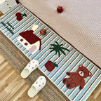 VIKAMA Ins Style Carpet Rug For Bedroom Bedside Floor Mat Long Carpet Room Bathroom Mat Small Cherry Bay Window Floor Mat