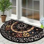 VIKAMA Butterfly Pattern Welcome Door Mat Semi-Circular Anti-Slip Entrance Mat Kitchen And Bedroom Carpet Home Decoration
