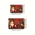 VIKAMA Merry Christmas Welcome Doormat Easy-Clean Home Décor Christmas Carpet Indoor/Outdoor Entrance Decorative Mat