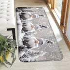 VIKAMA Christmas Carpet Snow Scene Soft Doormat Welcome Mat Shoe Bench Mat Hallway Rug Bedroom Carpet Outdoor Carpet Christmas D
