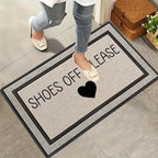 VIKAMA SHOES OFF PLEASE Printed Rug, Dirt-Resistant and Easy-Clean Entrance Mat for Hallways and Bedroom Doorways Home Decor