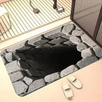 3D Optical Illusions Pond Effect Door Mat Funny Hole Design Entrance Rug Indoor Outdoor Home Decor Soft Non-Slip Carpet