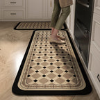 VIKAMA 1/2PCS Kitchen Oil-Resistant Floor Mat, Bathroom Absorbent Quick-Drying Carpet, Anti-Slip Doormat For Home Decoration